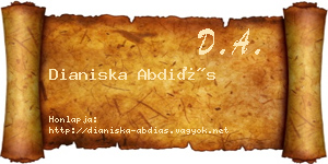 Dianiska Abdiás névjegykártya
